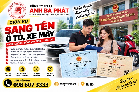 HỖ TRỢ THỦ TỤC SANG TÊN Ô TÔ